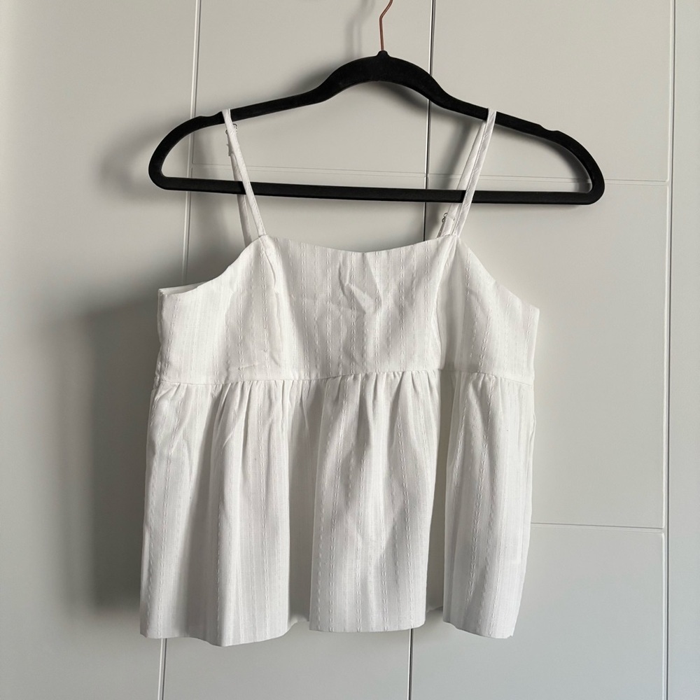 3/$45 White Peplum Tank Top